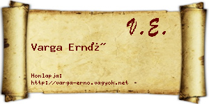 Varga Ernő névjegykártya